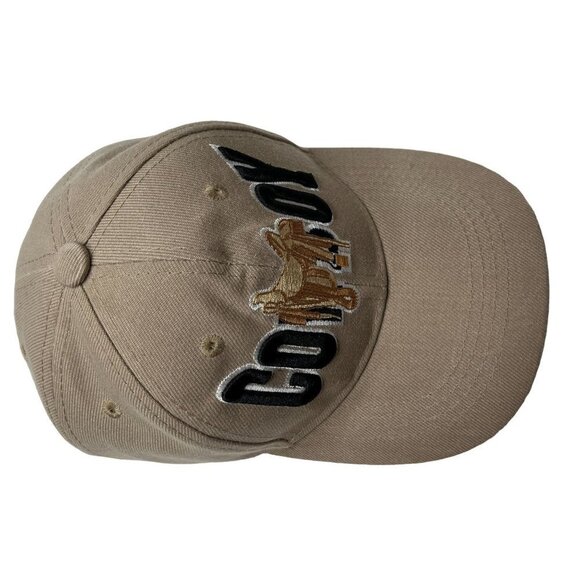 Cowboy Hat Cap Strap Back Beige Embroidered Saddle Western Rodeo Work Un… - Picture 5 of 8